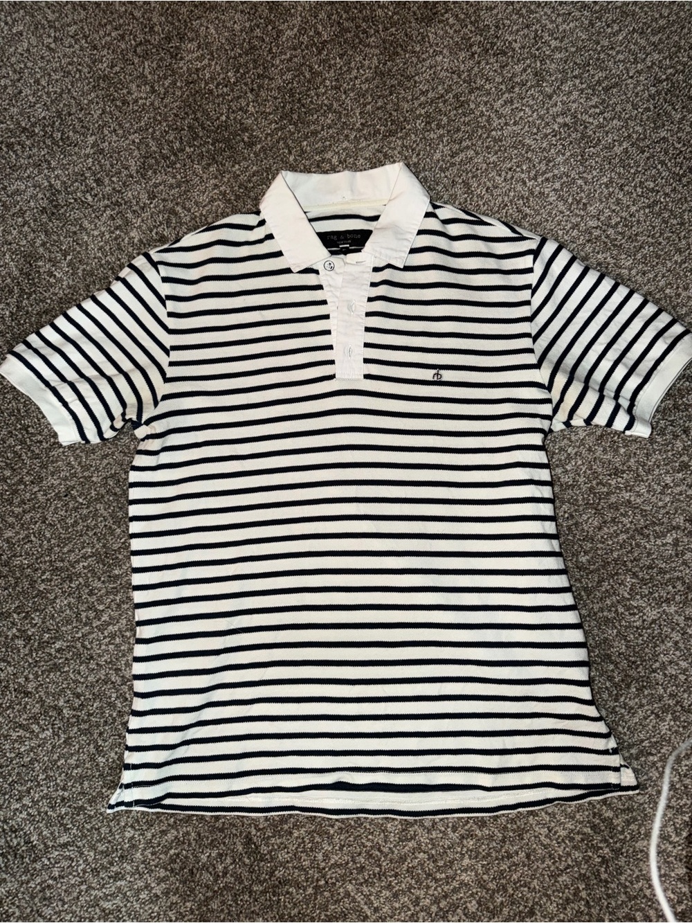 Rag & Bone Striped Short-Sleeve Polo Shirt